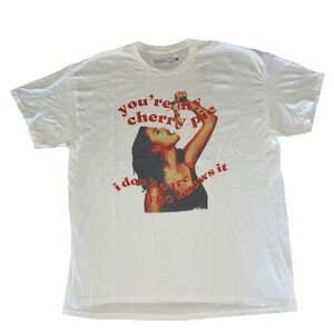 Selena Gomez T Shirt XL White I Don't Care Who Knows‎ It NEW *hole